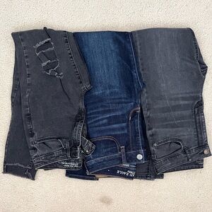 Zara, American Eagle, and Mossino Women's Skinny Jeans - Black and Dark Blue